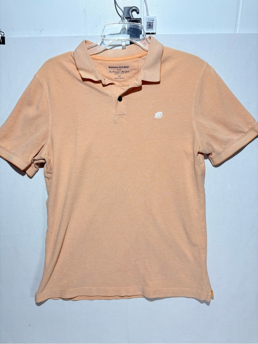 Banana Republic Peach Polo Shirt with Embroidered Logo